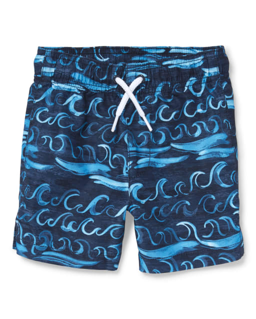 Baby And Toddler Boys Wave Swim Trunks