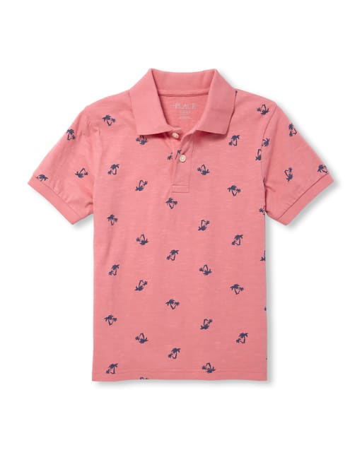Boys Palm Tree Jersey Polo