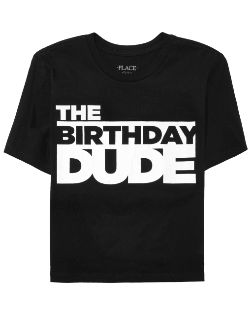 Camiseta de manga corta con gráfico "The Birthday Dude" para niños