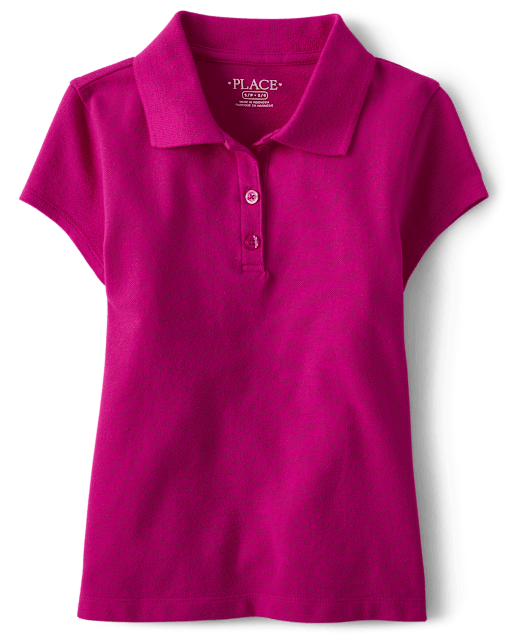 Girls Uniform Pique Polo - Plus