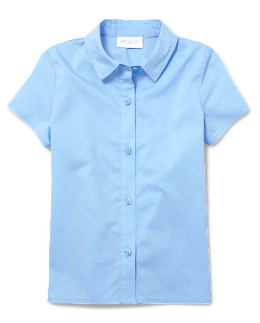 Girls Uniform Poplin Button Up Shirt