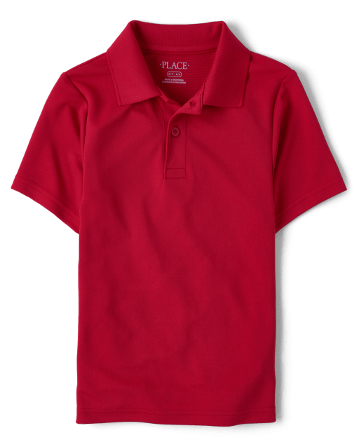 Kid Nation Boy's Short Sleeve Pique Polo Kids School Uniform Collared Shirt Performance Polo for Boys and Girls 4-12 Years 