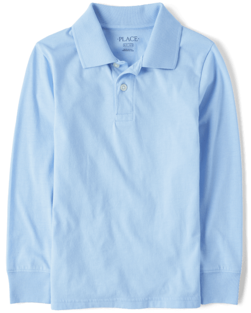 Boys Uniform Long Sleeve Soft Jersey Polo
