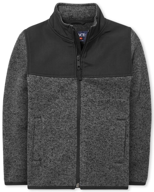 Boys Uniform Long Sleeve Sweater Fleece Trail Jacket