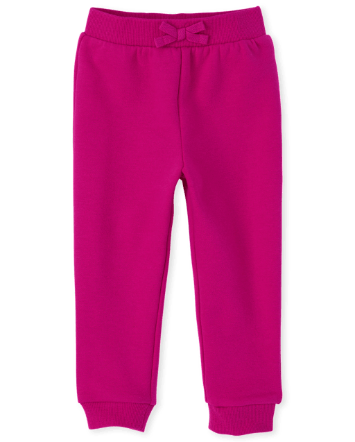 Pantalones deportivos de rizo francés de uniforme para niñas pequeñas