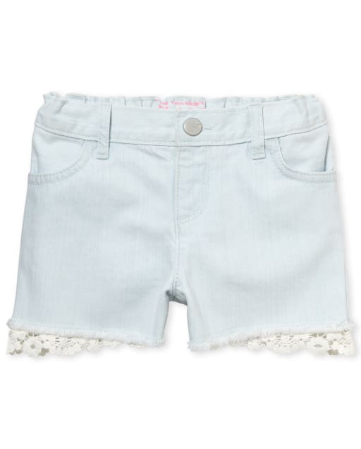 Baby And Toddler Girls Crochet Denim Shortie Shorts