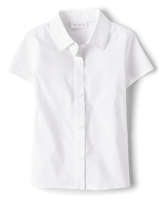 Camisa con botones de popelina uniforme para niñas