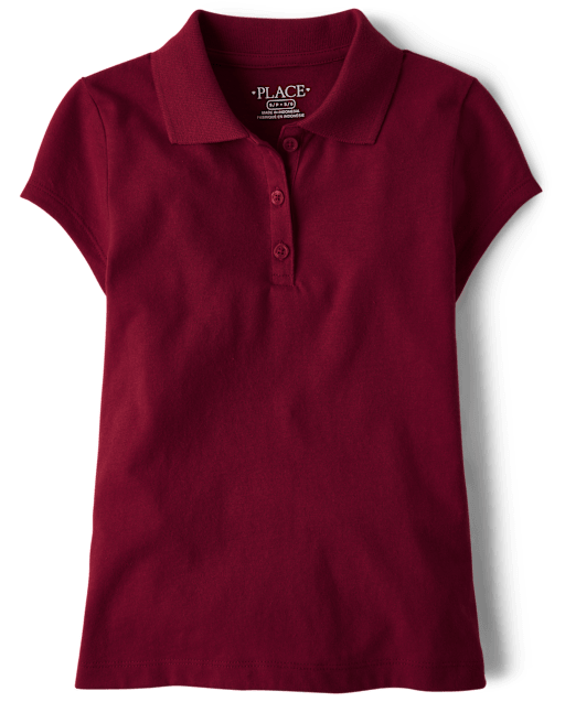 Polo de punto suave uniforme para niñas
