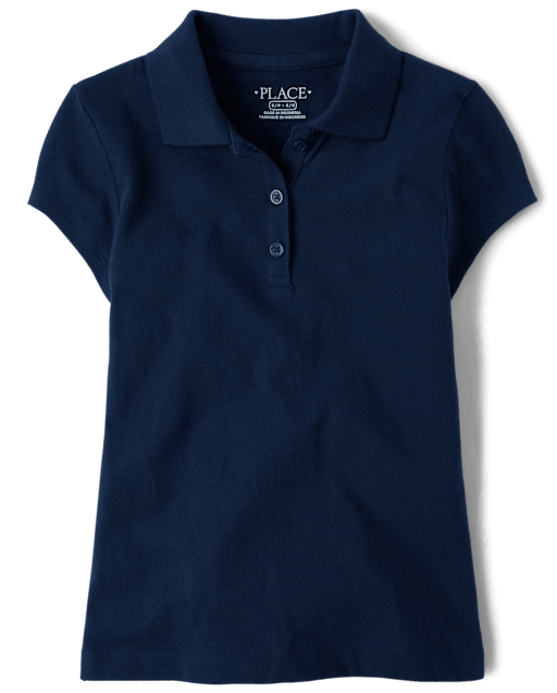 Polo de punto suave uniforme para niñas