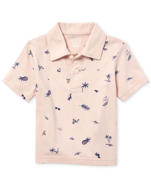 Baby And Toddler Boys Print Jersey Polo