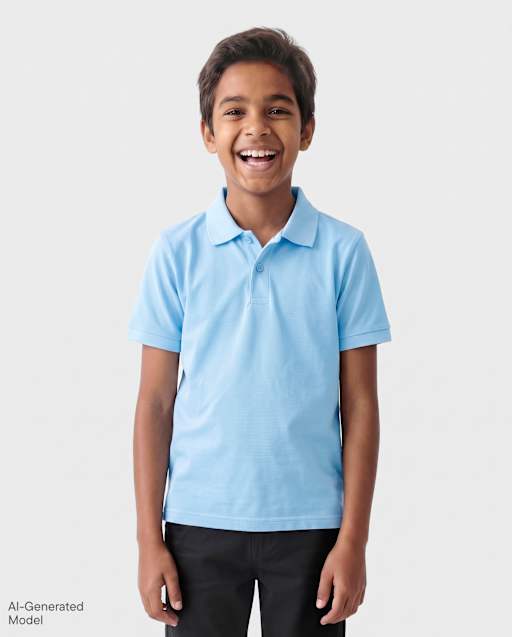 Polo en piqué souple pour uniforme de garçon - Grandes tailles