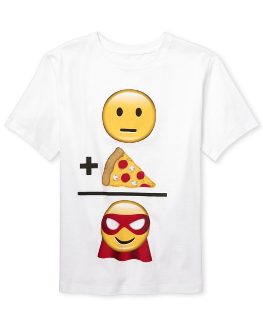 Camiseta gráfica con emoji de pizza para niños