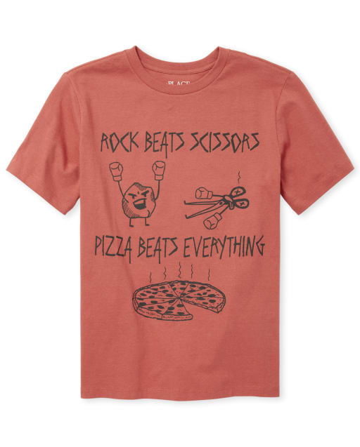 Boys Short Sleeve Pizza Beats Everything Graphic Tee
