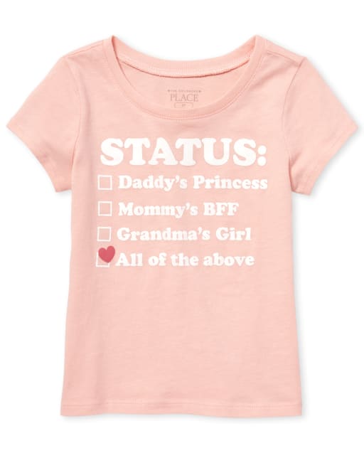 Baby And Toddler Girls Status Graphic Tee