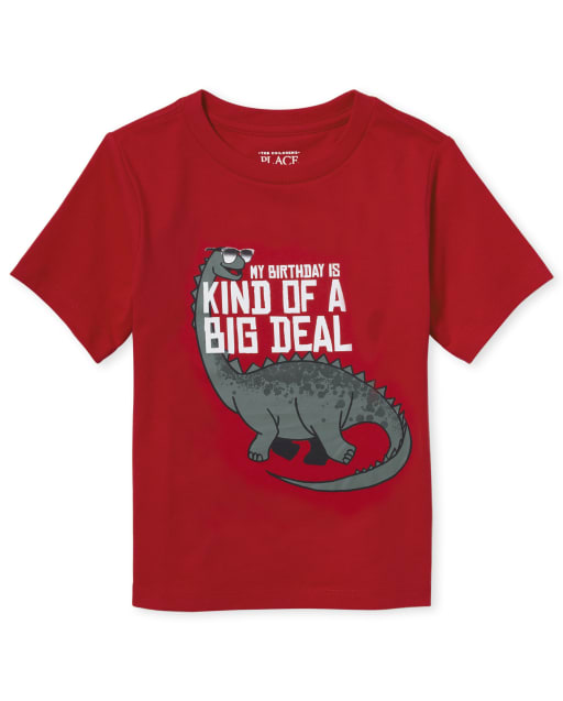 Baby And Toddler Boys Birthday Dino Graphic Tee