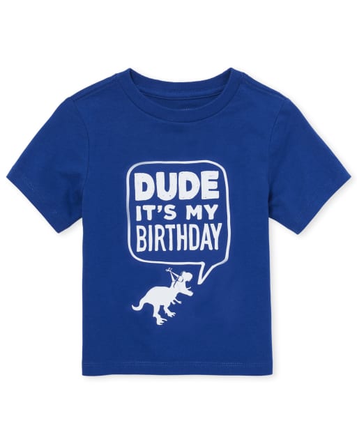 Baby And Toddler Boys Birthday Dino Graphic Tee