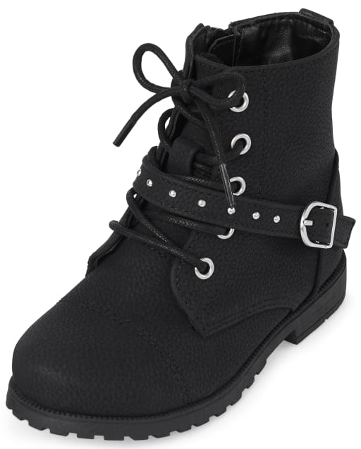 ladies black lace up boots