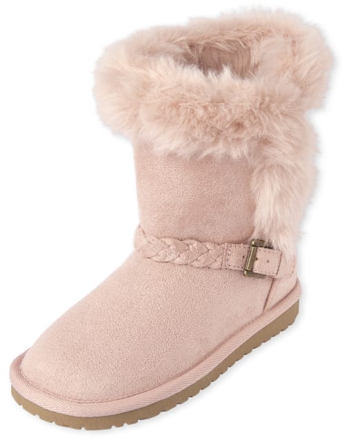 Botas de piel sintética trenzadas para niñas