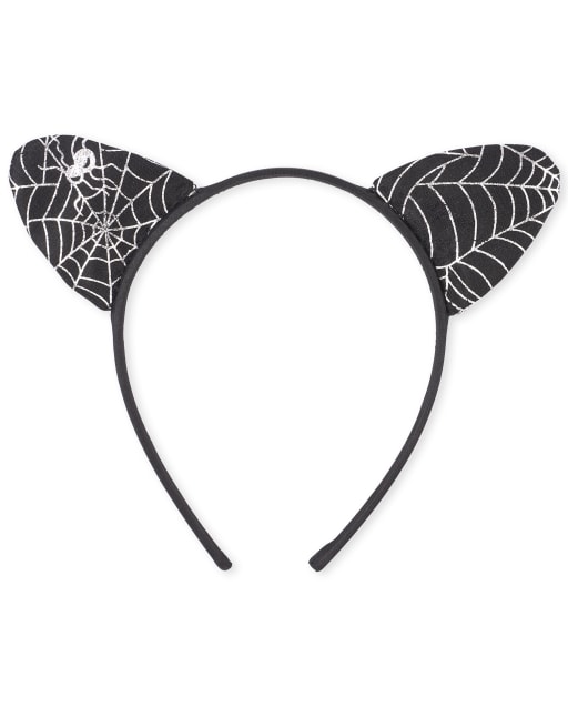 Girls Halloween Spider Cat Ears Headband