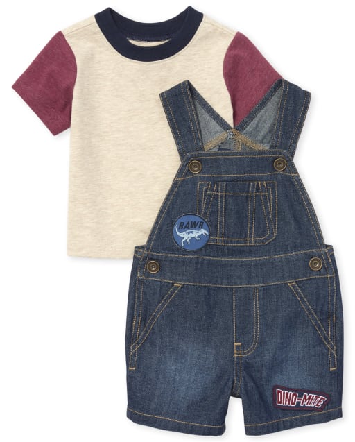denim shortalls baby boy