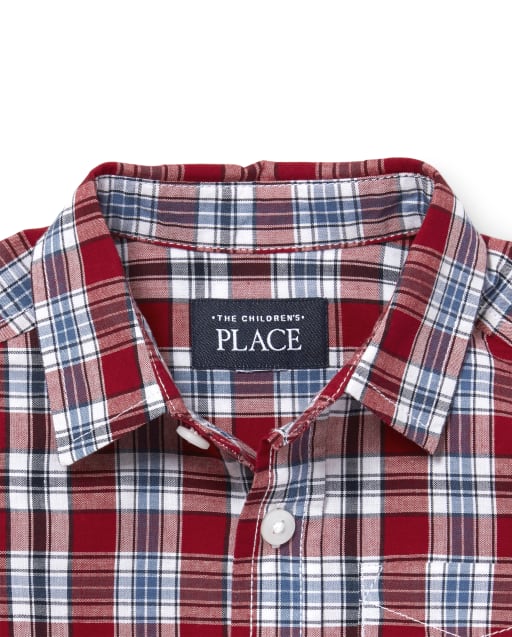 The Childrens Place Baby Boys Toddler Plaid Poplin Button Down Shirt