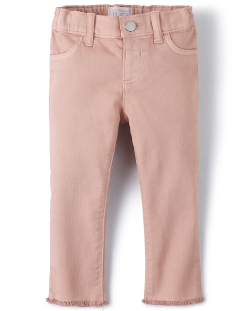 Jeans ajustados con dobladillo deshilachado para bebés y niñas pequeñas