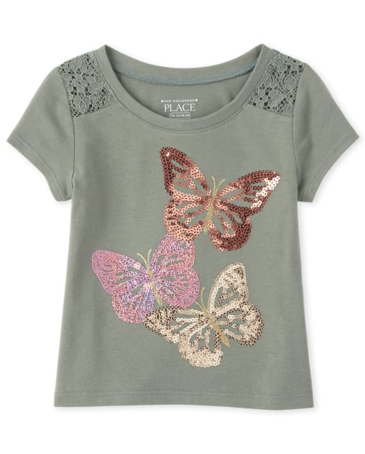 Baby And Toddler Girls Lace Embellished Top