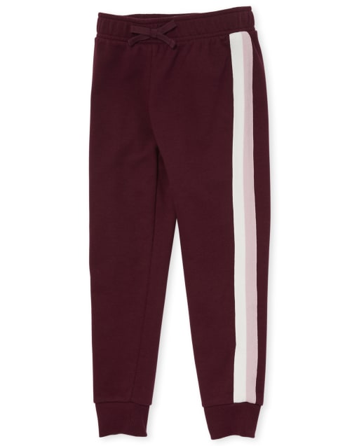 Girls Active Side Stripe French Terry Jogger Pants