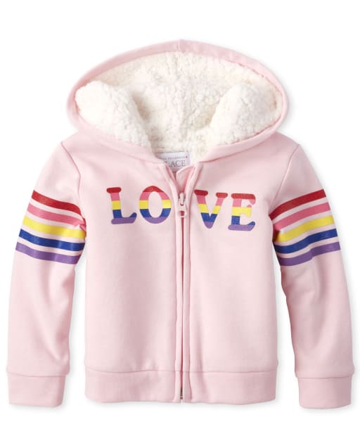 Toddler Girls Rainbow Sherpa Lined 