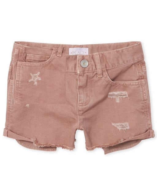 Girls Denim Shortie Shorts