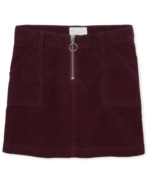 Girls Zip Corduroy Skirt