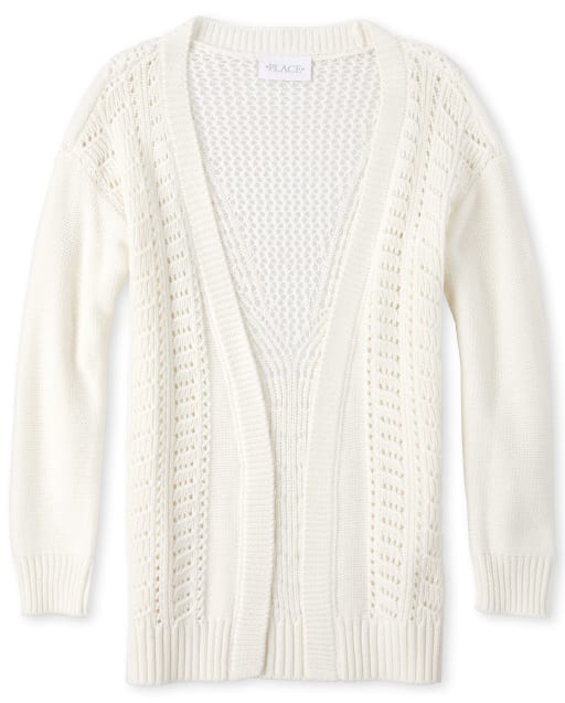 girls open front cardigan
