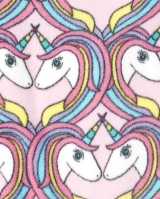 Baby And Toddler Girls Long Sleeve Unicorn Fleece Footed One Piece
