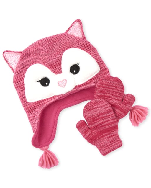 toddler girl hat and mittens