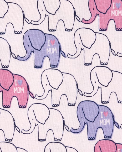 The Childrens Place Girls Baby and Toddler Elephant Snug Fit Cotton One Piece Pajamas