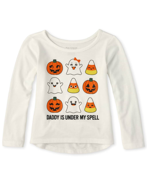 Top de Halloween para bebés y niñas pequeñas Daddy's Under My Spell