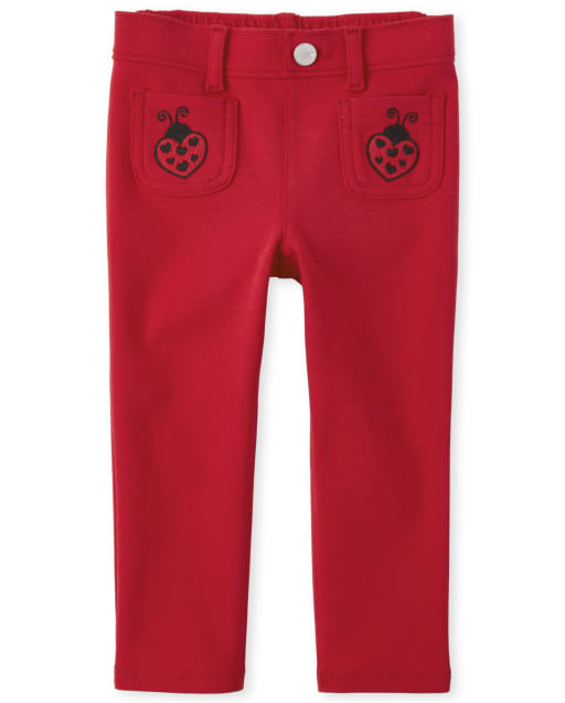 Baby And Toddler Girls Little Love Bug Ponte Knit Pull On Jeggings