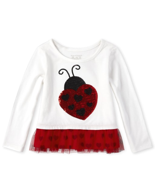 Haut à basque Little Love Bug pour bébés et petites filles