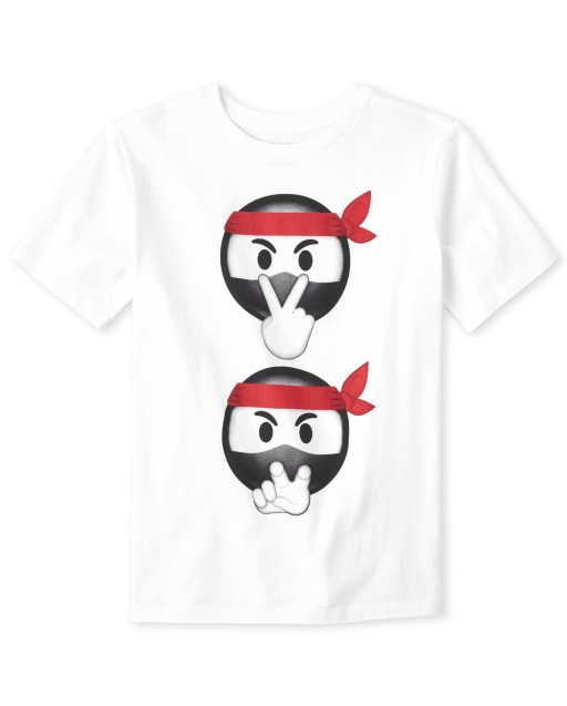 Camiseta con gráfico Ninja Emoji para niños
