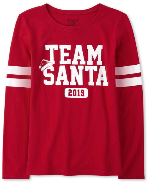 Girls Matching Family Team Santa Graphic Tee