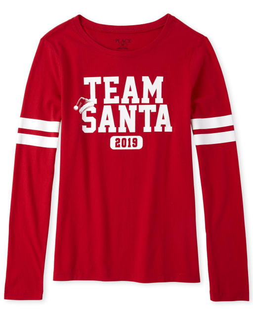 Womens Matching Family Team Santa Graphic Tee