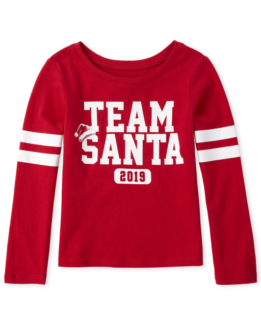 Baby And Toddler Girls Matching Family Team Santa Graphic Tee