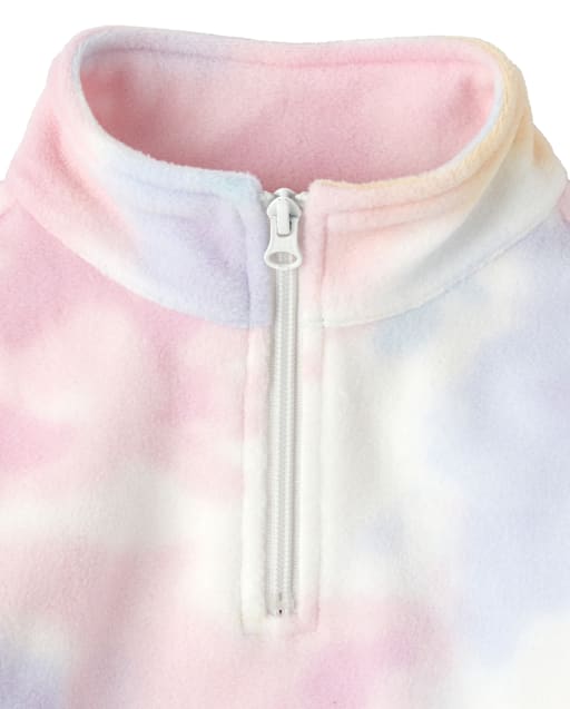 tie dye fleece pullover
