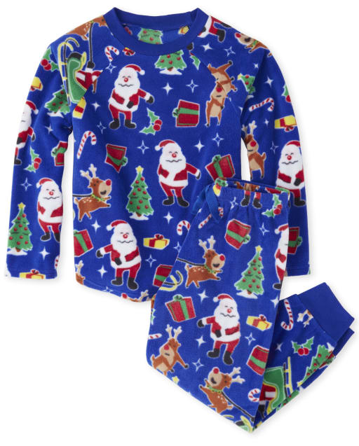 Unisex Kids Matching Family Christmas Long Sleeve Dear Santa Print Fleece Pajamas