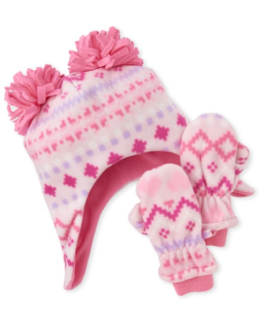toddler girl hat and mittens