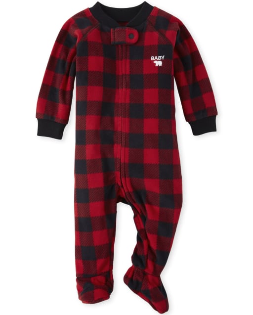 newborn buffalo plaid pajamas