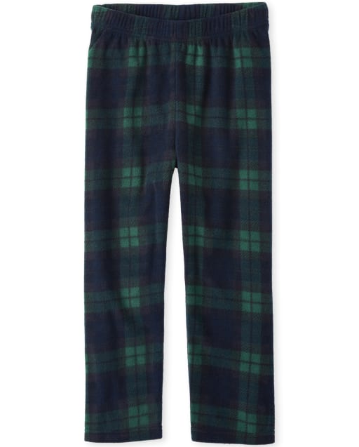 Pantalones de pijama de polar a cuadros para niños