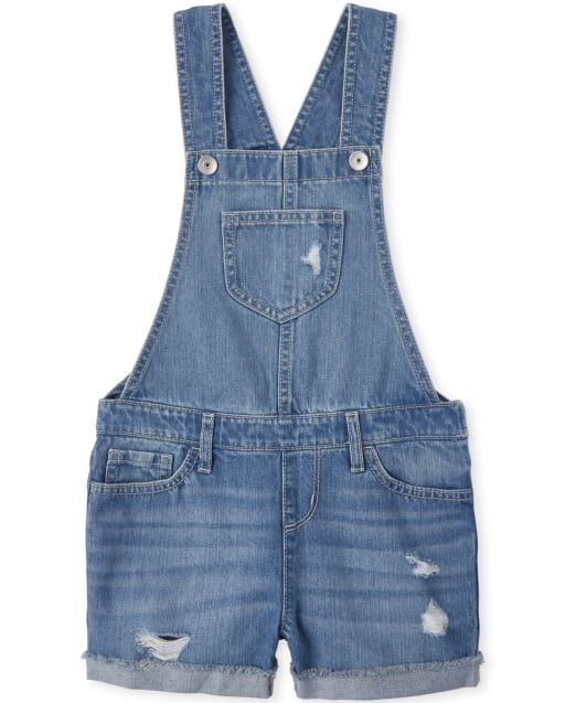 Shorts vaqueros con puños enrollados para niñas