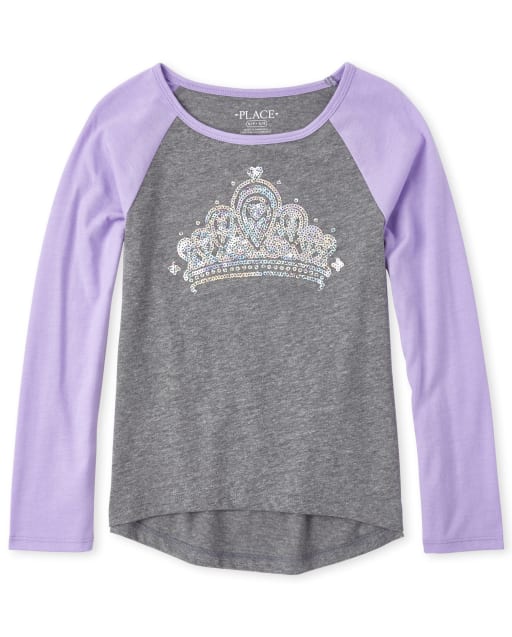 Girls Embellished Raglan Top