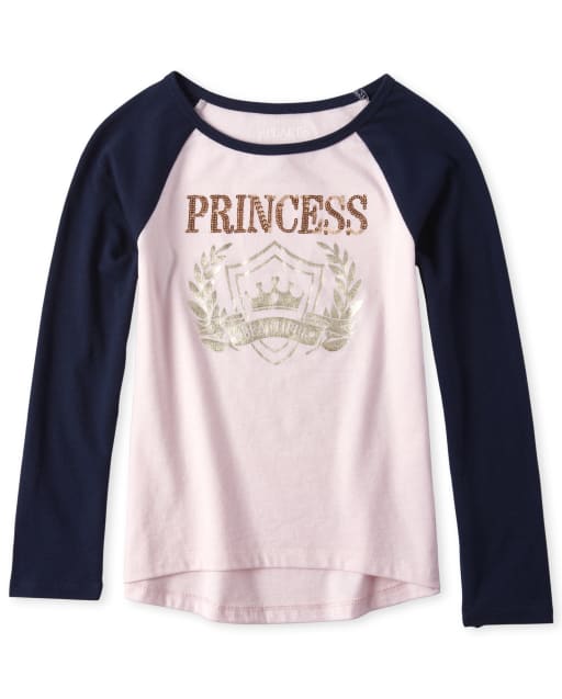 Girls Embellished Raglan Top